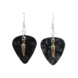 Chili Pepper Charm Guitar Pick Earrings - Choose Color - Handmade in USA